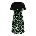 thumbnail image 6 of gljltg Women's Summer Print Short Sleeve V-neck Casual Dress – Polyester Lightweight Fabric for Party Date Daily Outfits with Flattering Silhouette & Summer Print Design, 6 of 8