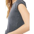 thumbnail image 3 of EYIIYE Hauts Basiques Unis pour Femmes, Blouses Ajustées à Col Rond, T-shirt à Manches Courtes, Ourlet Roulé, Hauts Courts pour Adolescentes pour l'Été, 3 of 5