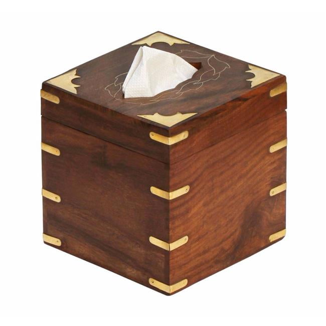 Benzara BM123972 Wood Kleenex Tissue Box Holder, Brown Walmart Canada