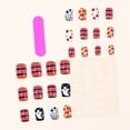 thumbnail image 2 of 24Pcs Halloween Press on Nails, Short Square Fake Nails Pumpkin Nails Press Ons Ghost False Nails Candy Glue on Nail Orange Stick on Nail for Women Decorations Set, 2 of 8