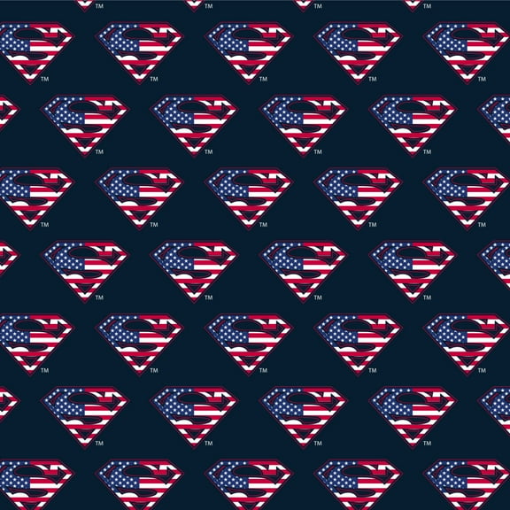 Superman USA American Flag Shield Logo Premium Roll Gift Wrap Wrapping Paper
