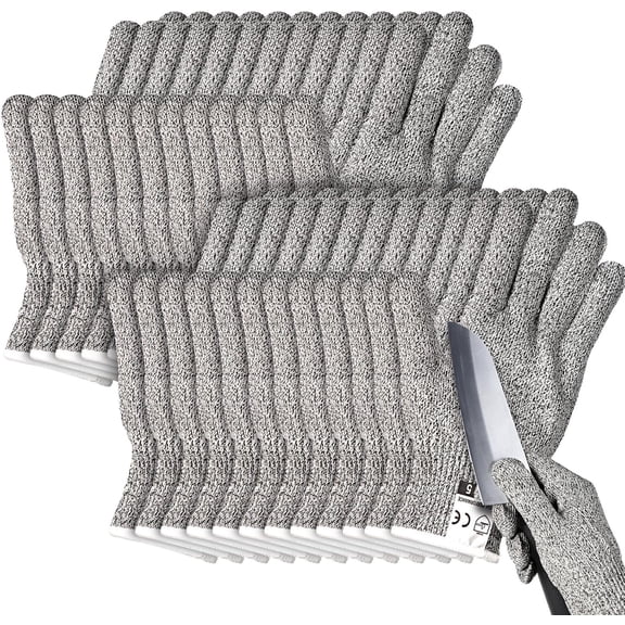 Lsupdaol 4 Pairs Cut Resistant Gloves Level 5 Protection Cutting Safety Kitchen Anti Cut Gloves for Kitchen
