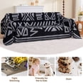 thumbnail image 5 of Sanmadrola Boho Sofa Cover Chenille Couch Covers Blanket Furniture Protector for Sectional Sofa, Anti Slip Couch Covers for 3 Cushion Couch, Washable Slipcover for Dog (Black, 71"x134"), 5 of 9