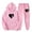 Pink, variant on DDAPJ pyju 2 Piece Hoodie Sweatsuit for Women 2025 Fall Outfits Cute Heart Print Matching Jogger Sweat Pants Set Teen Girls Casual Sweatsuits Athletic Track Suits Black XXL