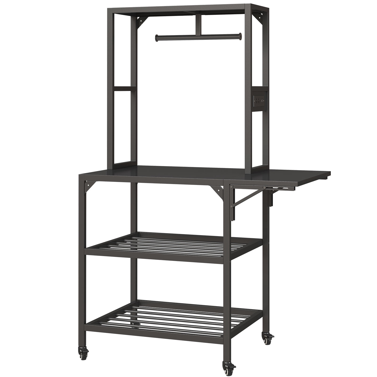 Swing 3D Printer Stand with 4-Wheel & Filament Storage, Heavy Duty Rolling Cart for PLA/ABS/TPU Spools
