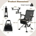 thumbnail image 3 of Gymax Chaise de Chasse Portable avec Pivotement à 360° Jambes et Accoudoirs Réglables Support pour Pistolet, 3 of 9