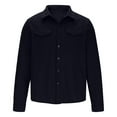 thumbnail image 4 of Levmjia Men's Cotton Jacket Workwear Durable Button Down Shirt Collar Casual Outerwear Multiple Pockets Comfortable Fit S-3XL Classic Style Dark Blue, 4 of 6
