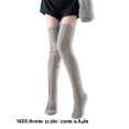 thumbnail image 4 of 1 par de medias de punto de Color sólido, calcetines altos Keen, calentadores de piernas para mujeres, zapatos, accesorios, medias bonitas de Prendas para la parte inferior del cuerpo Gris oscuro, 4 of 6