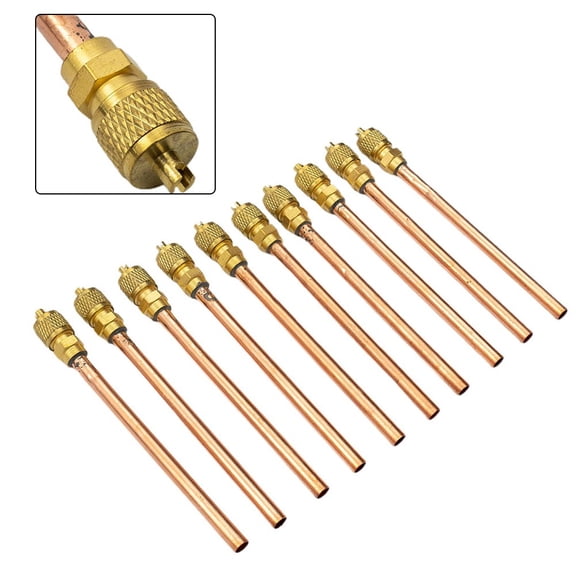 10Pcs/Set Air Conditioner Refrigeration Access Valves Copper Tube Filling Parts