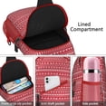thumbnail image 4 of Sling Backpack,Red Christmas Pattern Sling Bag with Water Bottle Holder,Waterproof Sling Bag for Men/Women with Headphone Jack for Hiking,Travel, 4 of 6