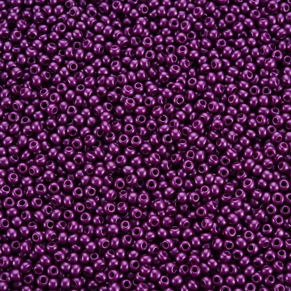 11/0 Grade A Round Glass Seed Beads Baking Paint Medium Orchid 2.3x1.5mm Hole: 1mm 48500pcs/pound