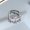 Silver Three Pink Zirconium, variant on Adjustable Heart Ring For Women Pink Zirconium Silver
