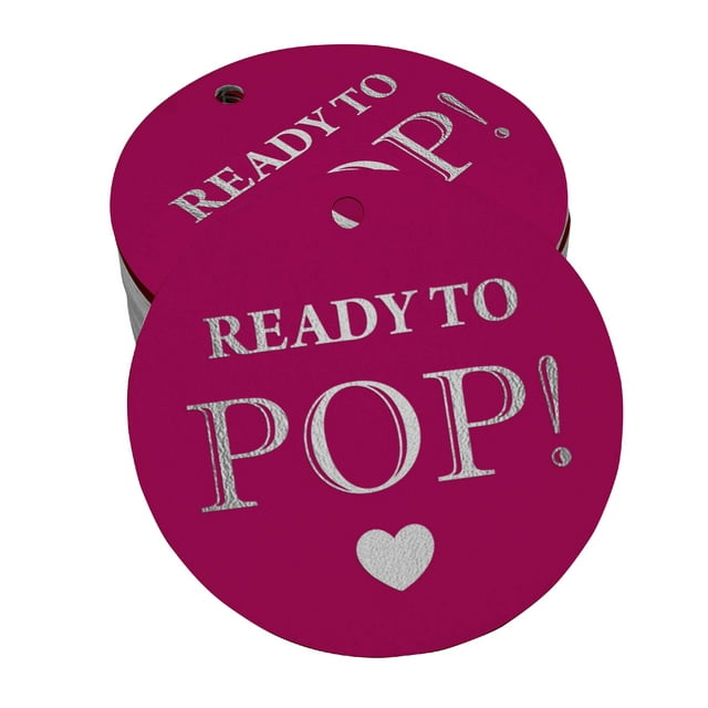 Inkdotpot Pack Of 50 Real Silver Foil Paper Tags Ready To Pop Baby Shower Favor Hang Tags