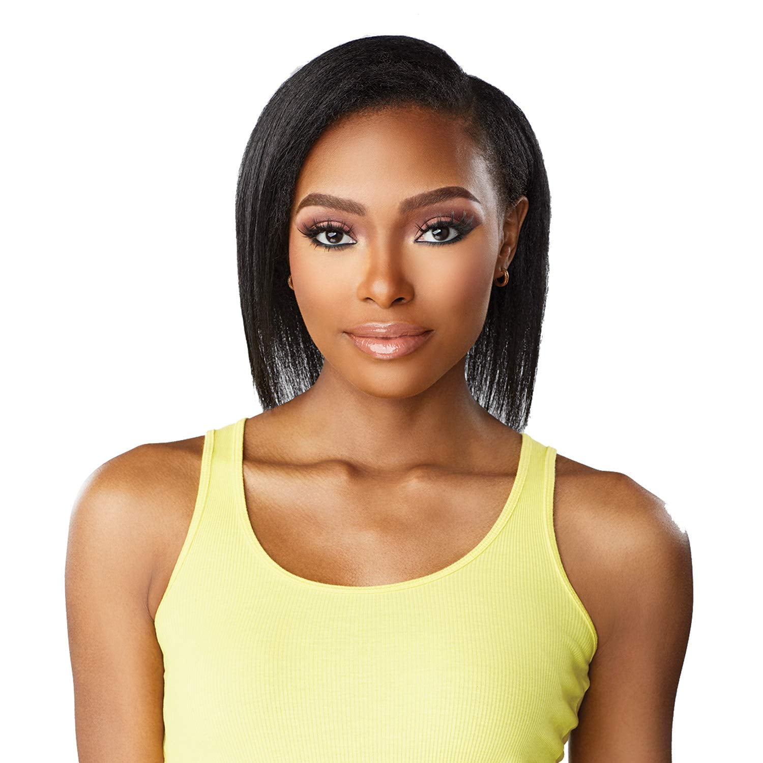 s Kinks & Textured Clip In Human Hair Blend Hair Extension 9PCS - GAME CHANGER 10 INCH (2 Dark Brown)