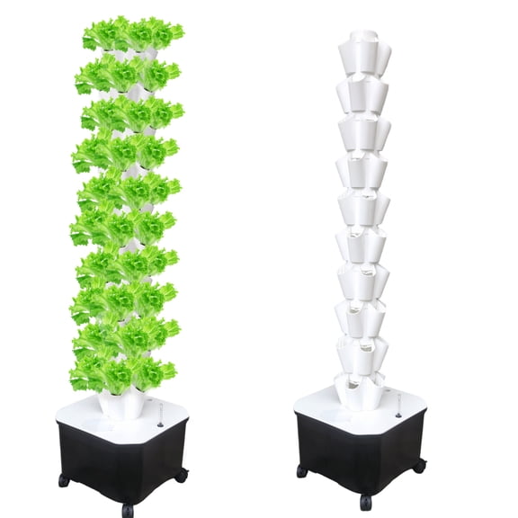 Hydroponic Growing Tower 10 Layers 50 Plants Indoor Hydroponics Growing System, Soilless Cultivation Herbs Fruits Vegetables Vertical Planter Garden Kit