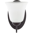 thumbnail image 3 of Mark&Day Wall Sconces, Gnesau Global Dark Brown 1-Light Plug-in or Hardwire Wall Sconce Lighting for Bedroom Hallway Kitchen, Powder Coated Frosted Wall Lamp, Bulb not Included (9" H x 6" W x 8" D), 3 of 8