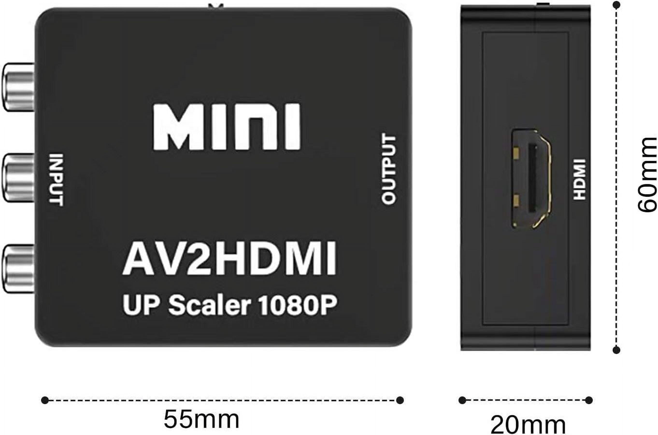 AV to HDMI Converter,AV to HDMI Converter, 1080P Mini Composite CVBS AV to HDMI Video Audio Converter Supporting PAL/NTSC for PC Laptop Xbox Wii PS2 PS3 TV STB VHS VCR Camera DVD