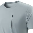 thumbnail image 4 of Mens Cooling Fabric Gym T-Shirts Gym Running Tops with Zipper Pocket Short Sleeve Sports Training Quick Dry Breathable Shirt Lightweight Activewear Summer Workout Tee Shirts, 4 of 7