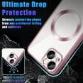 thumbnail image 4 of ShellTech Compatible with iPhone 14 Magnetic Clear Case,Luxury Plating Electroplated Transparent Shockproof MagSafe Case with Full Camera Lens Protector for Women Girl Men,Rosegold, 4 of 6