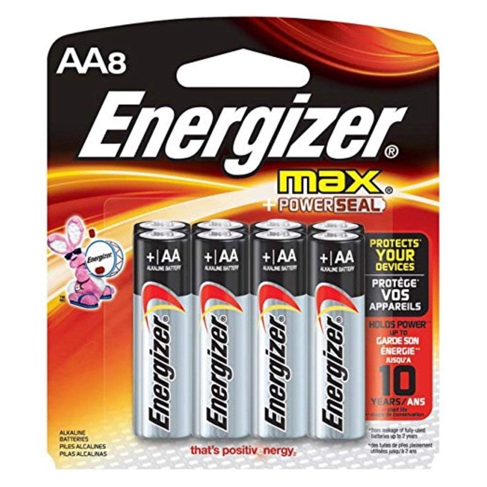 Energizer Max Alkaline AA Batteries 8 Ea (Pack of 10)