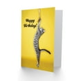 thumbnail image 2 of Happy Birthday Cat Toy Play Yellow Greetings Card Plus Envelope Blank inside, 2 of 3
