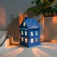 thumbnail image 6 of AOOOWER Hollowout Ice House Shape Metal Blue Tealight Candle Holder Hanging Candlestick for Indoor Table Centerpieces Decoration, 6 of 13