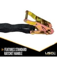 thumbnail image 3 of US Cargo Control, Ratchet Straps With Snap Hooks, Perfect Motorcycle Straps, 1 Inch Wide X 6 Foot Long Short Ratchet Straps, Heavy Duty Black Ratchet Tie Downs, 2 Pack, 3 of 5