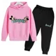 thumbnail image 3 of Traje con capucha para niños de Disney-Minnie Mouse, ropa clásica de anime, conjunto informal para vacaciones, moda para niños y niñas, primavera y otoño, 3 of 5