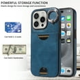 thumbnail image 4 of Allytechgroup iPhone 16 Pro Max Case Wallet, with Ring Holder Kickstand Anti-Scratch Back Cover with Removal Pin & SIM Cards Slots Shockproof Phone Case for Apple iPhone 16 Pro Max, Blue, 4 of 10