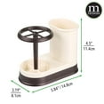 thumbnail image 6 of mDesign Bathroom Toothbrush/Toothpaste Dental Storage Organizer - Vanilla/Bronze, 6 of 6