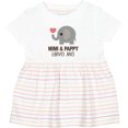 thumbnail image 3 of Inktastic Mimi and Pappy Love Me Elephant Girls Baby Dress, 3 of 5