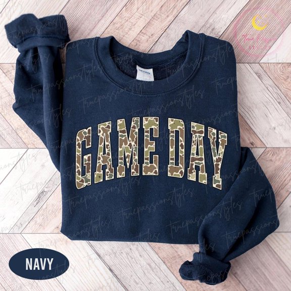 Camouflage Game Day Sweatshirt, Vintage Game Day Sweater, Game Day Tshirt, School Game Day Tee, Sports Mom s S04573, F2746