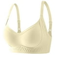 thumbnail image 2 of Hugcore Womens Seamless Bras No Underwire Supportive Wireless Push Up Full Coverage Bralette Comfort Scalloped T-Shirt Bra-Bras for Women,Beige13,L, 2 of 3