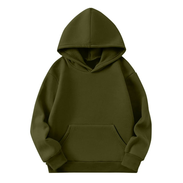 Sweat à Capuche Confort à Manches Longues pour Filles, Tendance, Décontracté, Vert, 4 Ans