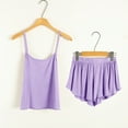 thumbnail image 3 of Women Cami Pajama Set 2 Piece Spaghetti Straps Sleepwear Tops with Shorts Summer Solid Color Home Wear Short Pj Nightwear Set, 3 of 4