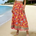 thumbnail image 2 of Faldas de Mujer Midi Gasa Floral Impresa Falda de Verano para las Mujeres, Falda Midi Casual con Cintura Elástica Suelta Ajuste, Falda Ligera de Playa Flujo para el Uso Diario, 2 of 7