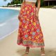 thumbnail image 2 of Faldas de Mujer Midi Gasa Floral Impresa Falda de Verano para las Mujeres, Falda Midi Casual con Cintura Elástica Suelta Ajuste, Falda Ligera de Playa Flujo para el Uso Diario, 2 of 7