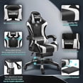 thumbnail image 5 of JaxShark  660lbs Ergonomic Gaming Chair with Headrest and Lumbar Support for Adults Teens, High Back Reclining PU Leather Modern Black, 5 of 8