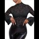 thumbnail image 2 of Blusa Elegante de Encaje Calado con Mangas Acampanadas para Mujer, para Fiesta, Moda 2025 Negro L, 2 of 7