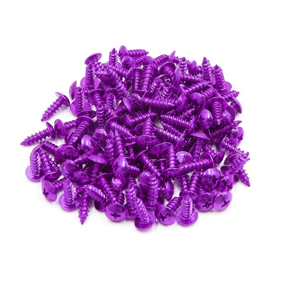 Unique Bargains 120pcs Universal Purple Motorcycle Round Cross Head Self Tapping Bolts Screws