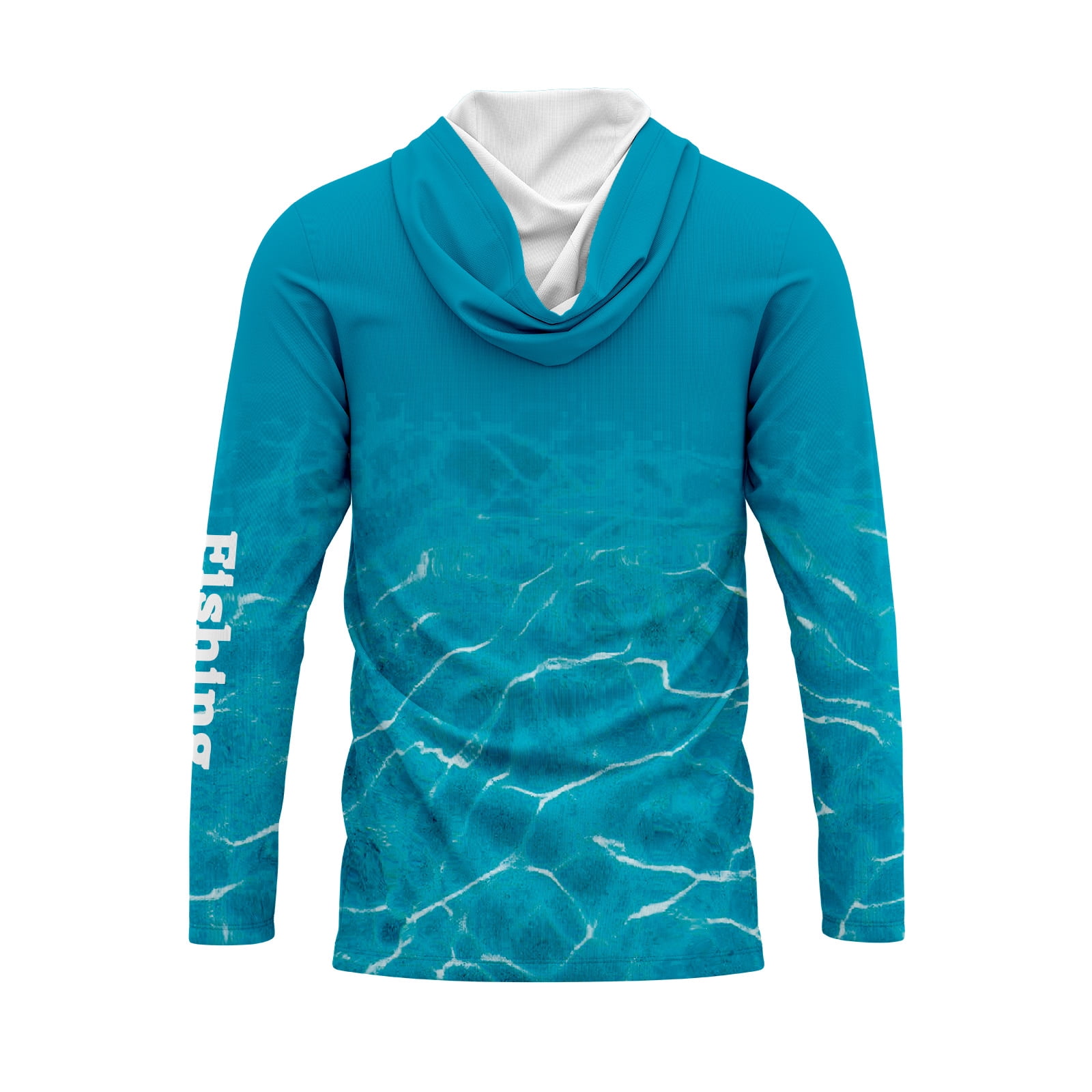 Myliigor Upf 50 Lightweight Sun Blocking Water Sports Fishing Shirts Fast Dry Youth Mens Long Sleeve Hooded t Shirt Teal Aquamarine S-3XL