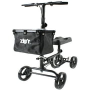 Zipr Coaster Medical Knee Scooter - Portable Knee Roller Scooter - Knee Walker Scooter with Removable Storage Bag - Steerable Knee Scooter Crutch - Ambidextrous Dual Braking Rolling Knee Scooter Cart