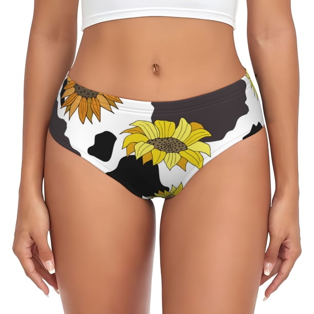 Fotbe Sunflowers Country Calzones Estampados para Mujer – Ropa Interior de Algodón, Cómoda, Suave y Elástica-Small
