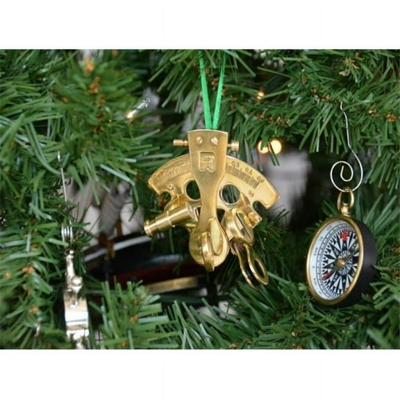 Handcrafted Model Ships NS-0454-XMASS Brass Nautical Sextant Christmas Tree Ornament