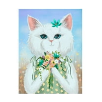 Canvas Wall Art - Christine Rotolo 'Wildflower Cats 3' Wall Art for Living Room, Bedroom, or Office Décor by Trademark Fine Art - 14 x 19 Inches
