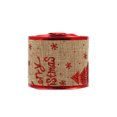 thumbnail image 1 of 10 Yards Burlap Craft Ribbon Christmas Printed Gift Wrapping Burlap Ribbon (Red), 1 of 9