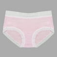 thumbnail image 2 of GEWSEY Womens Organic Cotton High Waisted Lace Trim Underwear for Women Ladies Soft Breathable Panties Comfort Briefs (Pink, M), 2 of 6