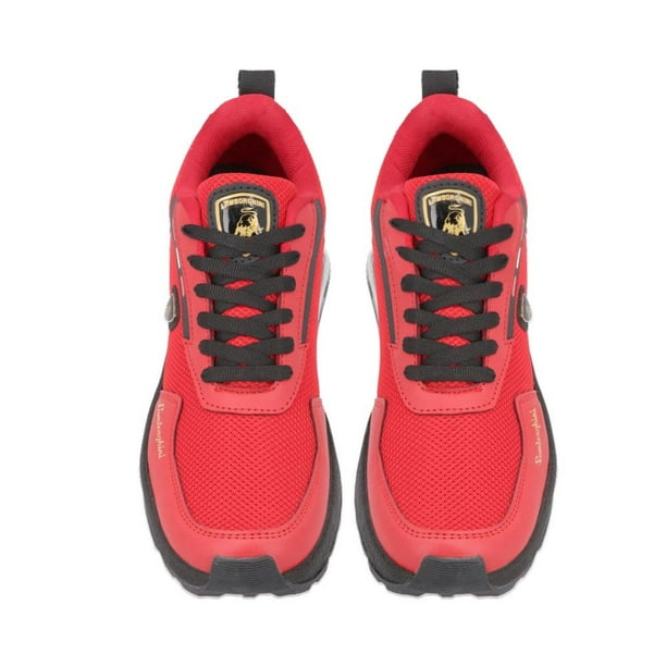 Tenis Hombre Lamborghini Suela Plana Ligero Resistencia Durable Comodo  Caminar Correr Deportivo rojo