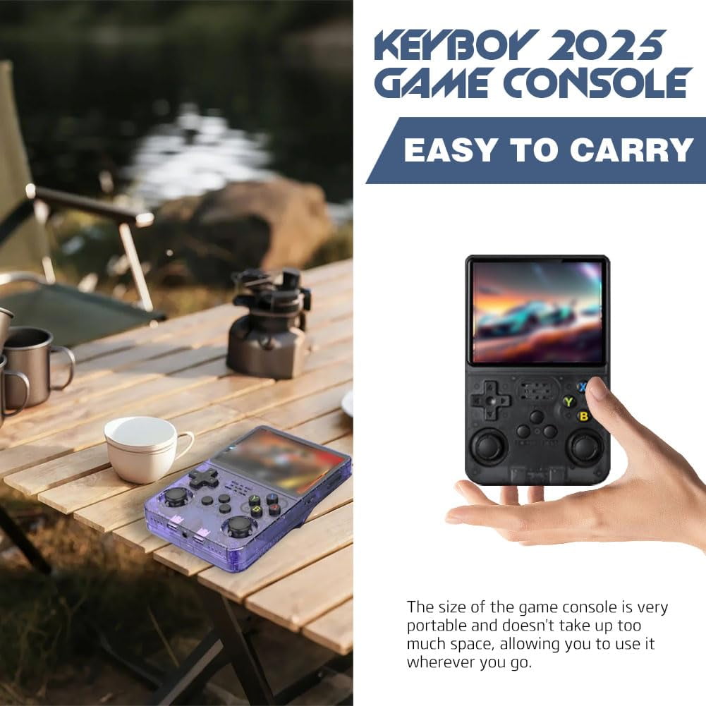 Portable Keyboy Handheld Gaming Device Featuring 3.5" HD IPS Display, Over 20,000 Games Included, TV Out Capable, Rechargeable, with Additional Controller