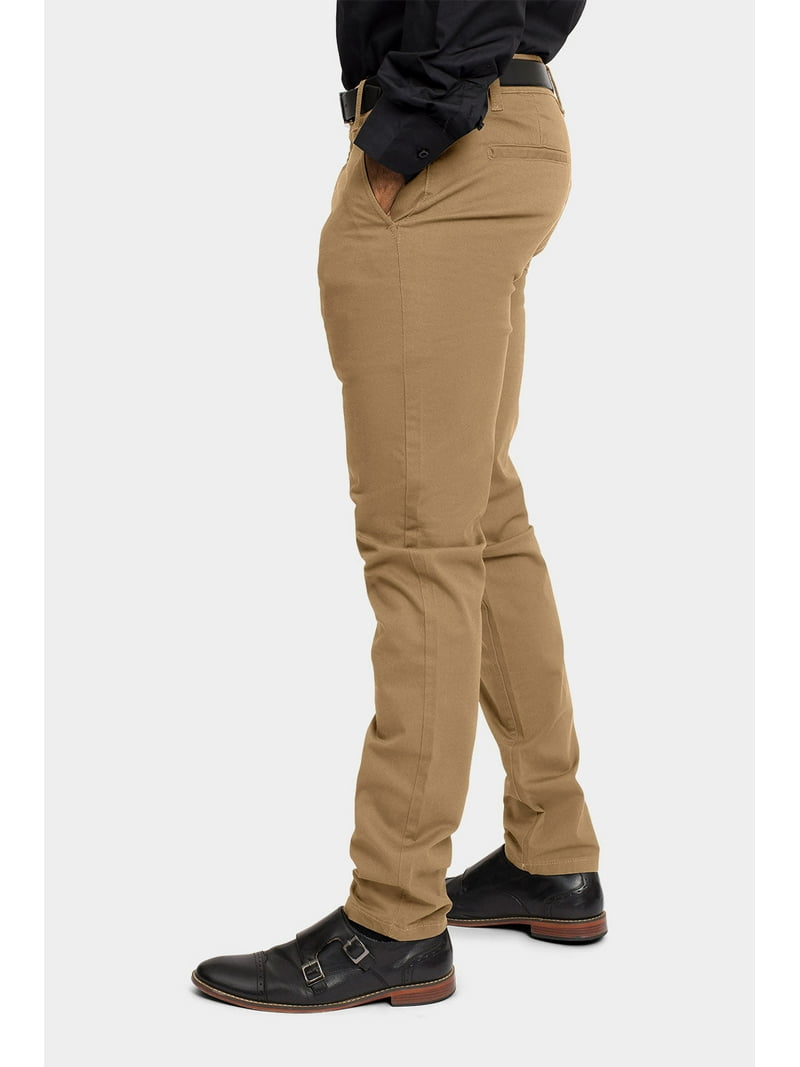 Victorious Men's Slim Fit Stretch Chino Pants, Khaki, 38x30